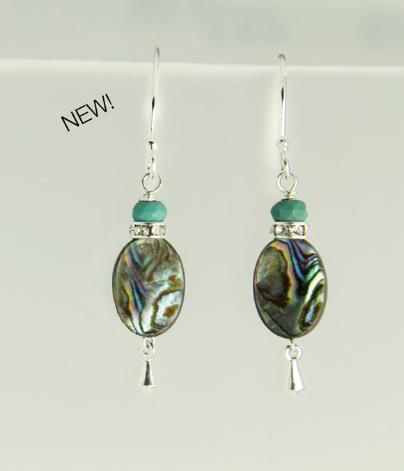 Abalone and Turquoise Earrings for Throat Chakra