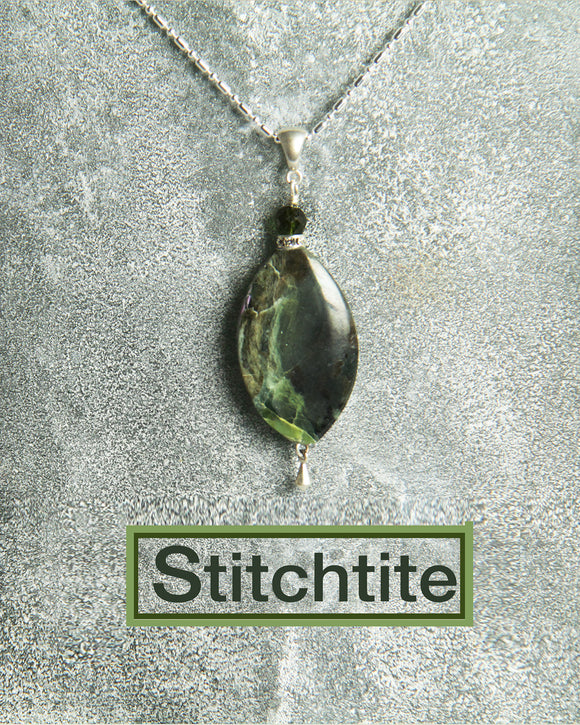 Stitchtite and Black Spinel Necklace for Heart Chakra
