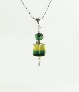 Bi-color Quartz Necklace for Heart Chakra