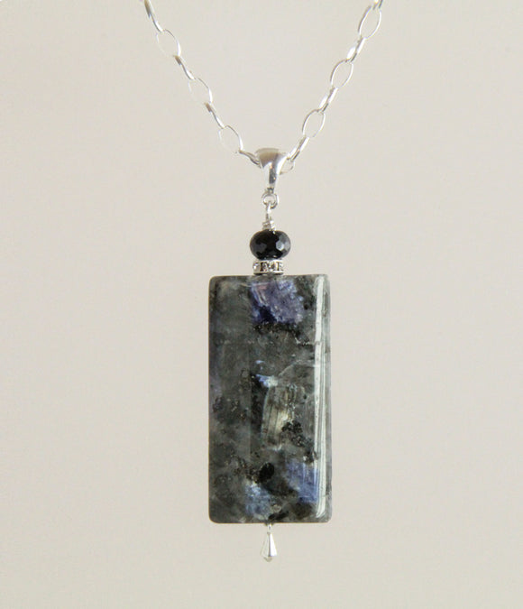 Larvikite & Black Spinel Designer Necklace