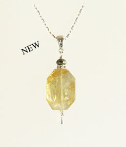 Citrine and Golden Pyrite Necklace for Core Chakra