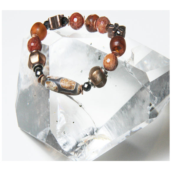 DZI AGATE BRACELET FOR ROOT CHAKRA