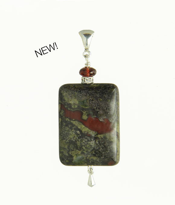 Dragon Blood Jasper and Garnet Pendant for Root Chakra