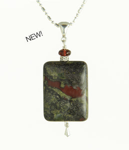 Dragon Blood Jasper and Garnet Necklace for Heart Chakra