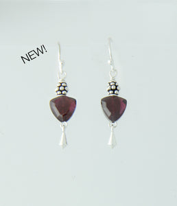 Garnet Trillion Earrings for Root Chakra