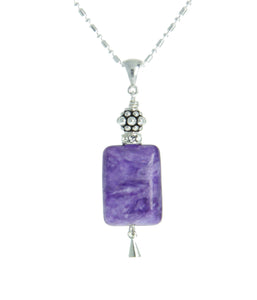 Russian Charoite Necklace for Crown Chakra