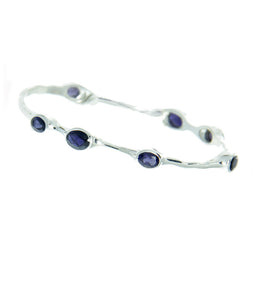 Iolite Bangle Bracelet for Third Eye Chakra