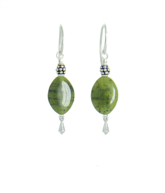 British Columbian Jade Earrings for Heart Chakra