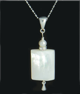 Mother of Pearl and Pearl Necklace for Crown Chakra