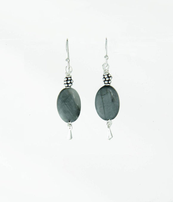 Gray Cat's Eye Earrings - Root Chakra