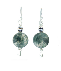 Moss Agate Earrings for Heart Chakra