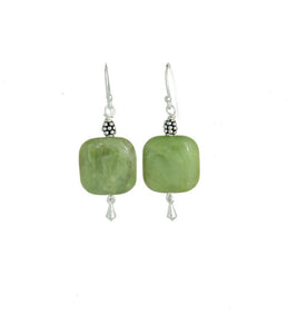 Australian Jade & Golden Topaz Earrings - Heart Chakra