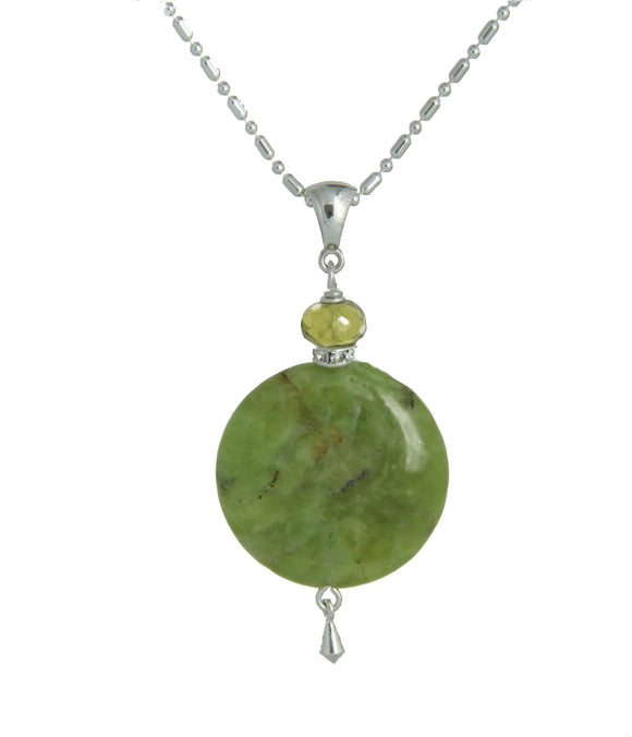Australian Jade & Golden Pyrite Necklace - Heart Chakra