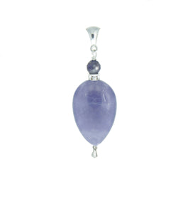 Iolite Tear Drop Pendant For Third Eye Chakra