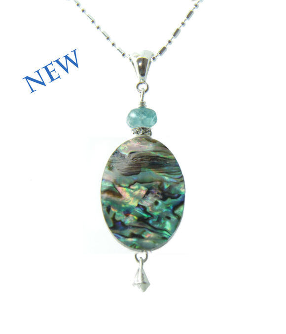 Abalone and Apatite Necklace for Throat Chakra
