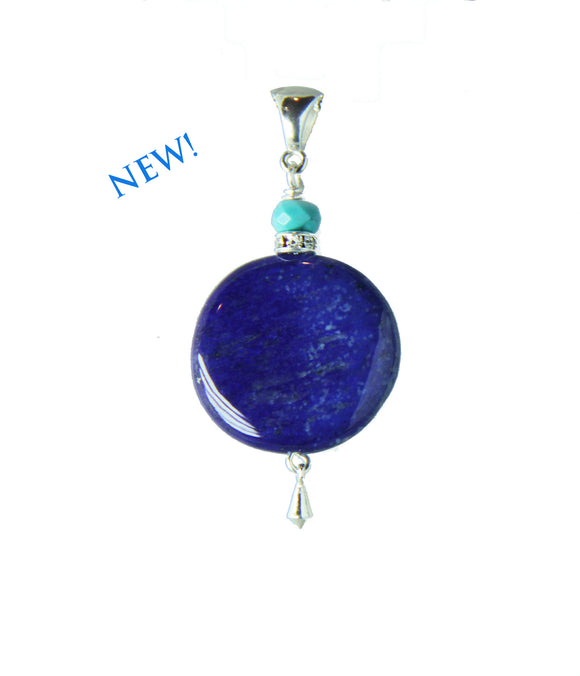 Lapis Lazuli and Turquoise Pendant for Third Eye Chakra