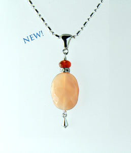 Peach Moonstone and Mandarin Carnelian Necklace for Sacral Chakra