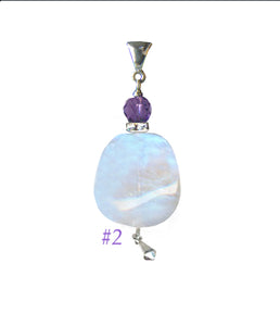 Moonstone and Amethyst Pendant for Crown Chakra