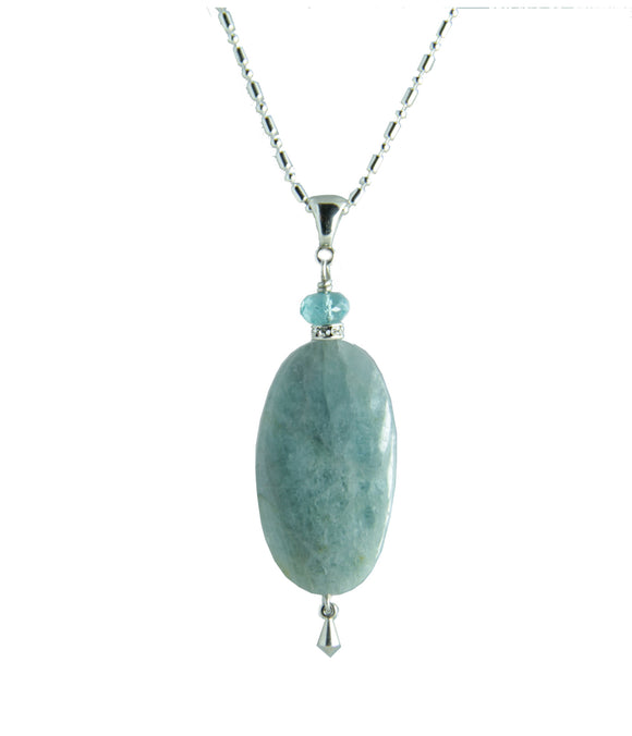 Aquamarine & Apatite Necklace for Throat Chakra