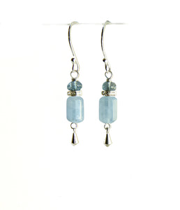 Aquamarine and London Blue Topaz Earrings for Throat Chakra