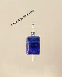 LAPIS Rectangle & Pyrite Pendant for Third Eye Chakra