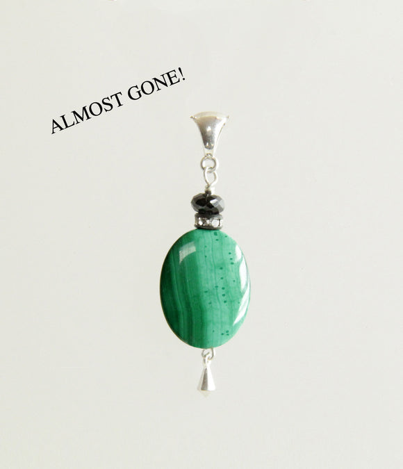 Malachite and Emerald Pendant for Heart Chakra