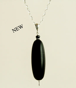 Matte  Black Onyx & Black Spinel Designer Necklace for Root Chakra