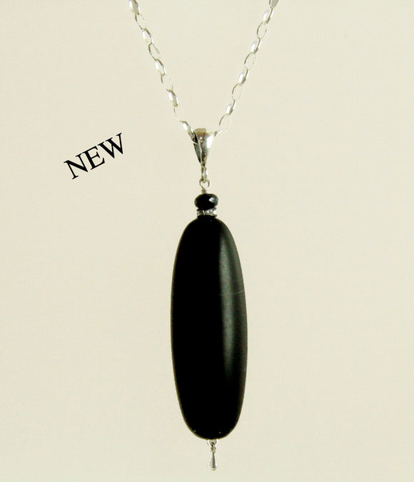 Matte  Black Onyx & Black Spinel Designer Pendant for Root Chakra