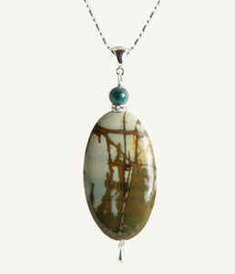 Red Creek Jasper #3 and Apatite Necklace for Root Chakra