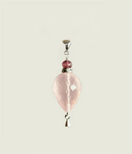 Rose Quartz Teardrop Pendant for Heart Chakra