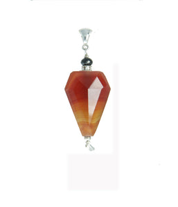 Carnelian and Black Spinel Pendant for the Sacral Chakra