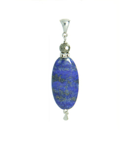 Lapis Lazuli and Golden Pyrite Pendant For Third Eye Chakra