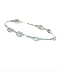 Crystal Quartz Bangle Bracelet - crown chakra bracelet