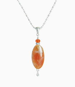 Orange Calcite and Carnelian Necklace for Sacral Chakra