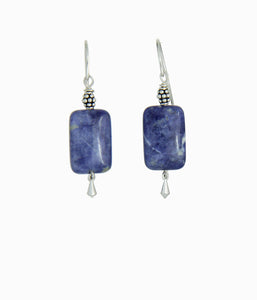 Brazilian Sodalite Earrings For Throat Chakra