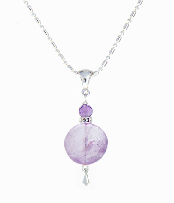 Pink Amethyst Necklace for Heart Chakra