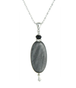 Gray Cat's Eye and Black Spinel Necklace - Root Chakra