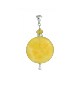 Yellow Calcite & AA Citrine Pendant - Core Chakra