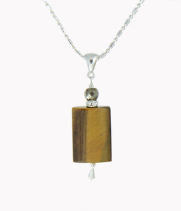 Tiger Eye & Golden Pyrite Necklace - Core Chakra