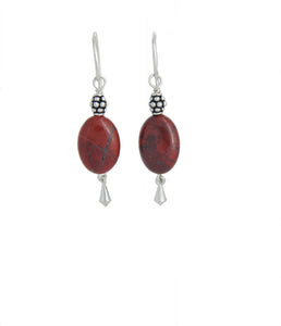 Red Jasper Oval Earrings - Root Chakra