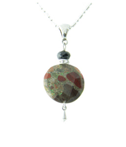 Spotted Jasper and Black Spinel Necklace for Root Chakra