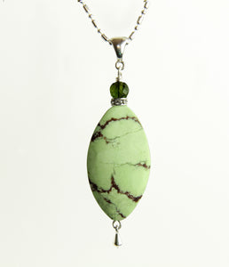 Lemon Chrysoprase and Tourmaline Necklace for Heart Chakra