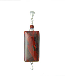 Red Jasper Rectangle Pendant - root chakra pendant